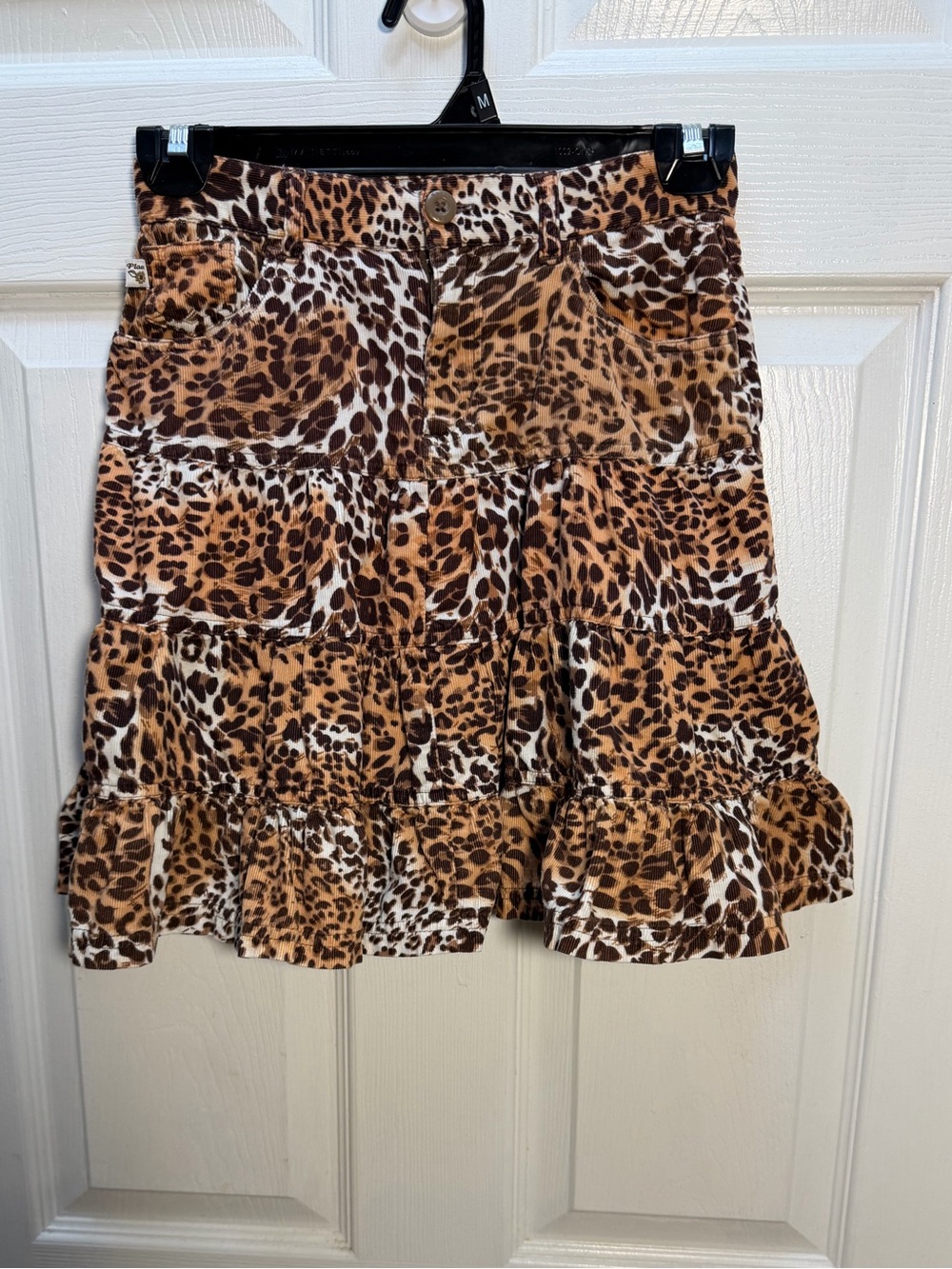 The Children's Place Leopard Tiered Ruffle Mini Skirt - Brown & White